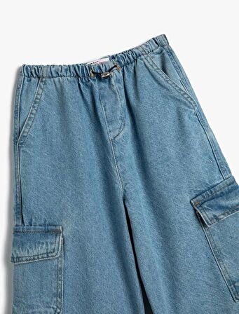 4SKG40038AD Koton Kız Çocuk Jean Pantolon LIGHT INDIGO