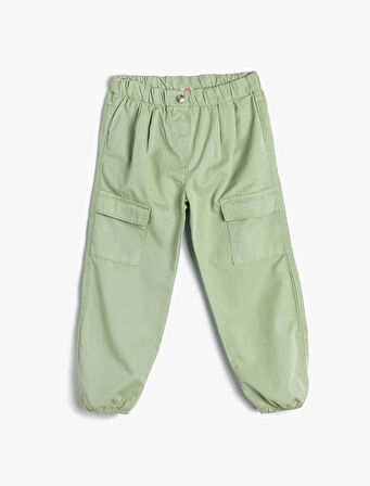 Paraşüt Kot Pantolon Pamuklu Beli Lastikli Cepli - Parachute Jean