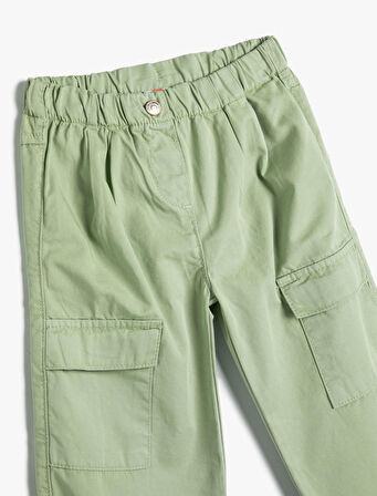 Paraşüt Kot Pantolon Pamuklu Beli Lastikli Cepli - Parachute Jean