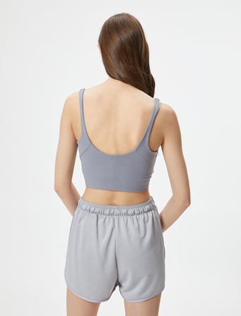 Yarım Atlet Sütyen Kapsız U Yaka Slim Fit