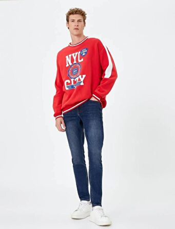 4WAM40358ND Trousers Koton Erkek Jean Pantolon ORTA İNDİGO