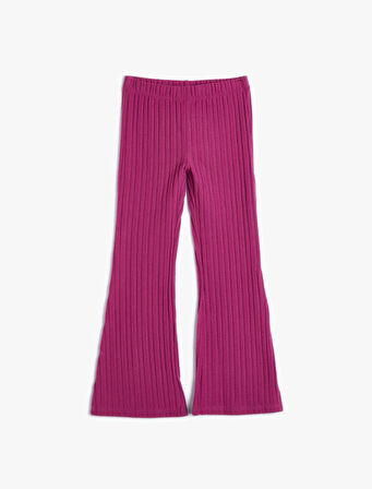 İspanyol Paça Pantolon Ribanalı Beli Lastikli 