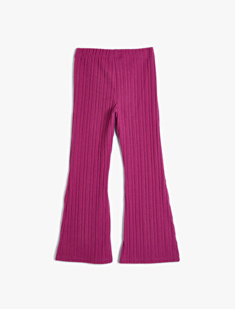 İspanyol Paça Pantolon Ribanalı Beli Lastikli 