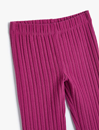 İspanyol Paça Pantolon Ribanalı Beli Lastikli 