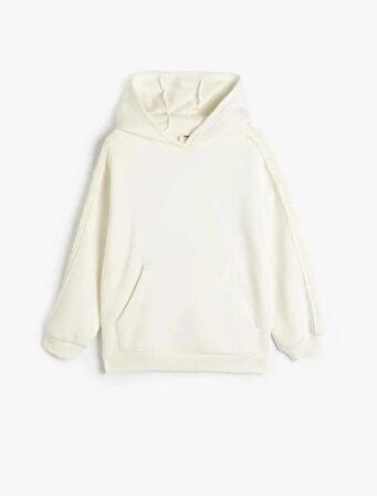 4WKG10592AK Koton Kız Çocuk Sweat EKRU