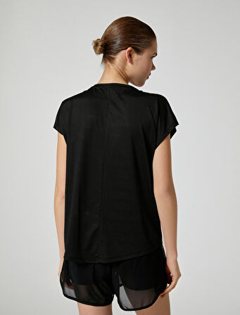 Rahat Kalıp Spor Tişört Bisiklet Yaka Kısa Kollu