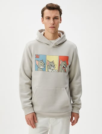 Tom ve Jerry Hoodie Kanguru Cepli Lisanslı Baskılı