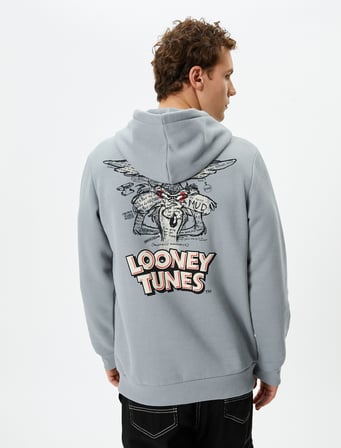 Wile Coyote Kapşonlu Sweat Lisanslı Arkası Baskılı
