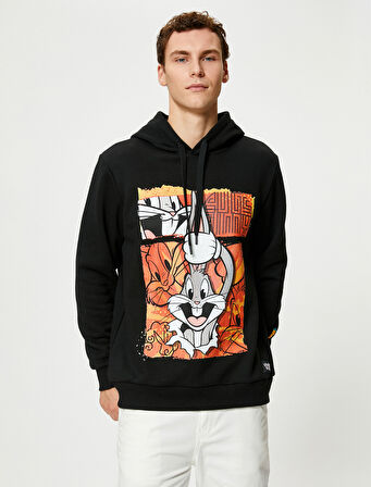 Bugs Bunny Kapşonlu Sweatshirt Lisanslı Baskılı