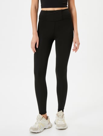Basic Spor Tayt Cepli Yüksek Bel Slim Fit