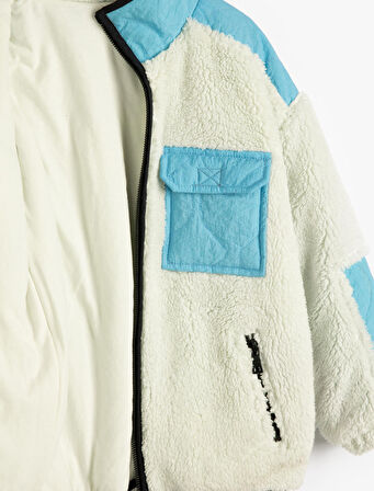 Sweatshirt Dik Yaka Uzun Kollu Cepli Fermuar Kapamalı Manşetleri Lastikli 