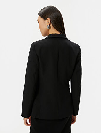 Blazer Ceket Düğmeli Kapaklı Cepli Regular Fit