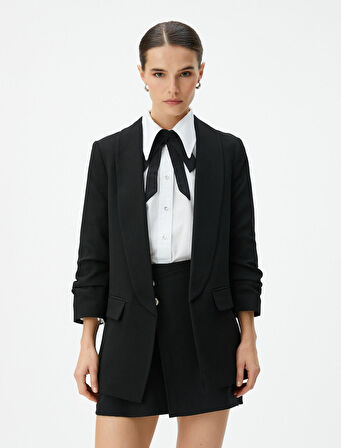 Blazer Ceket Şal Yaka Cepli Regular Fit