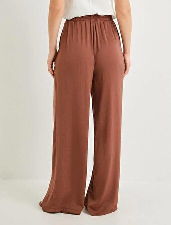 4SAK40002PW Koton Kadın Kanvas Pantolon KAHVERENGİ