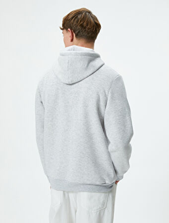 Basic Kapşonlu Sweatshirt Uzun Kollu Ribanalı