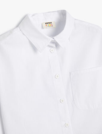 Oversize Gömlek Tek Cepli Uzun Kollu Pamuklu