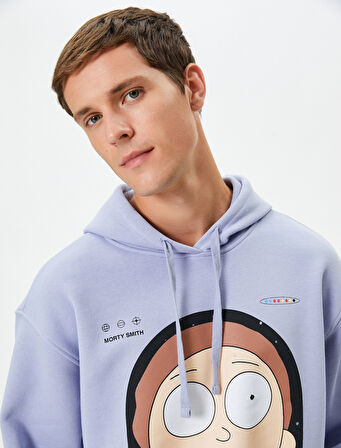 Rick and Morty Kapşonlu Sweatshirt Rahat Kesim Lisanslı Baskılı