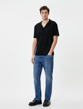 Straight Fit Boru Paça Kot Pantolon - Mark Jean