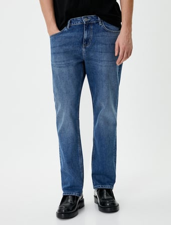 Straight Fit Boru Paça Kot Pantolon - Mark Jean