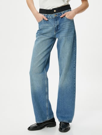 Straight Jean Kot Pantolon Yüksek Bel Düz Paça  - Eve Jeans