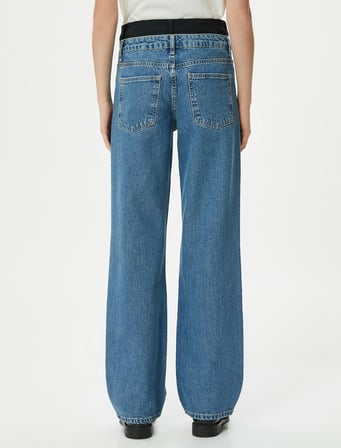 Straight Jean Kot Pantolon Yüksek Bel Düz Paça  - Eve Jeans