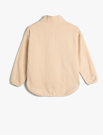 Polar Sweatshirt Dik Yaka Yarım Fermuarlı 