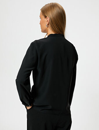 Uzun Kollu Gömlek Hakim Yaka Robalı Düğmeli