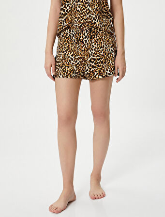 Pijama Altı Leopar Desenli Dantelli