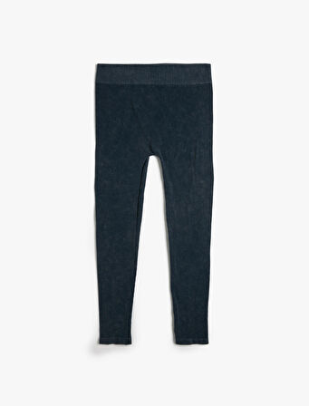 Tayt Soluk Efektli Yüksek Bel Fitilli