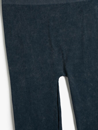 Tayt Soluk Efektli Yüksek Bel Fitilli