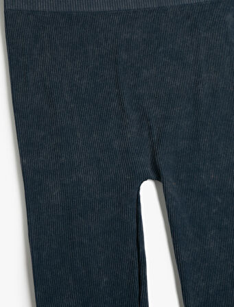 Tayt Soluk Efektli Yüksek Bel Fitilli