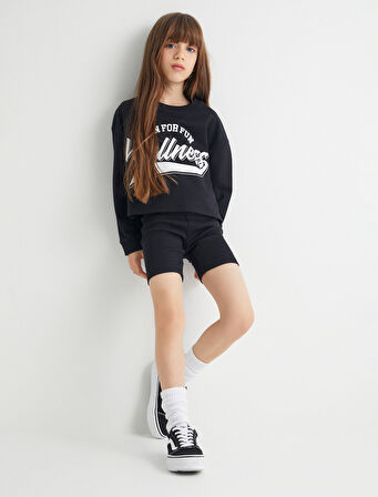 Sweatshirt ve Şort Seti İkili Pamuklu