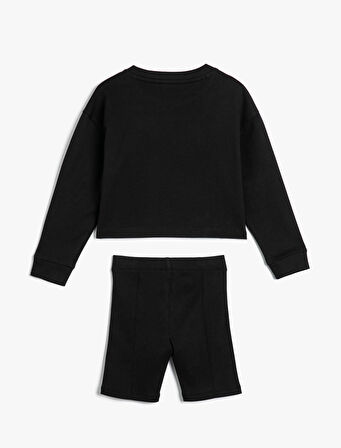 Sweatshirt ve Şort Seti İkili Pamuklu