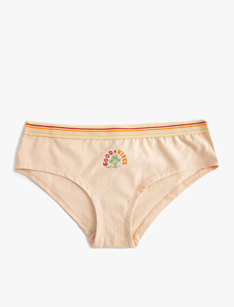 Hipster Yüksek Bel Külot Baskılı Pamuklu