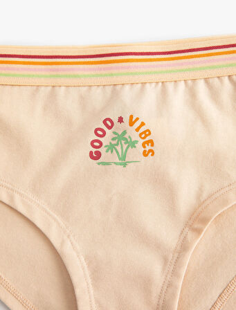 Hipster Yüksek Bel Külot Baskılı Pamuklu