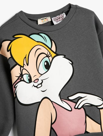 Lola Bunny Sweatshirt Lisanslı Uzun Kollu Bisiklet Yaka Şardonlu