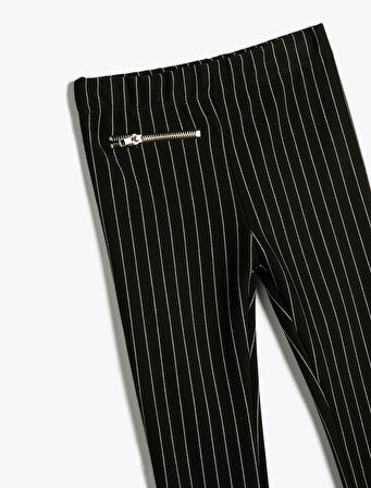 Tayt Beli Lastikli Fermuar Detaylı 