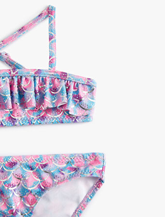 Bikini Takımı Fırfırlı İnce Askılı