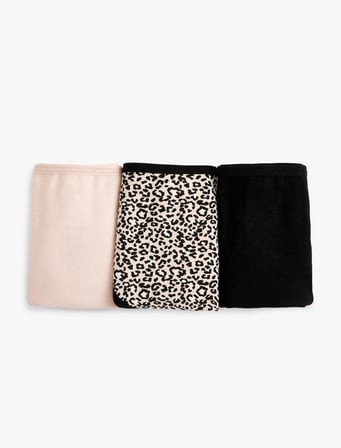 Brazilian Külot 3'lü Paket Leopar Desenli Pamuklu
