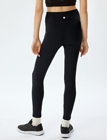 Normal Bel Dikiş Detaylı Skinny Fit Yumuşak Tuşe Spor Tayt