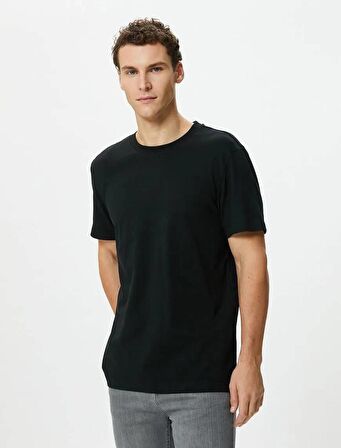 4SAM10160HK Koton Erkek T-shirt SİYAH
