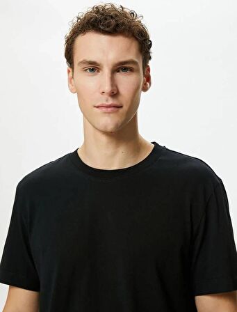 4SAM10160HK Koton Erkek T-shirt SİYAH