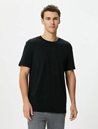 4SAM10160HK Koton Erkek T-shirt SİYAH
