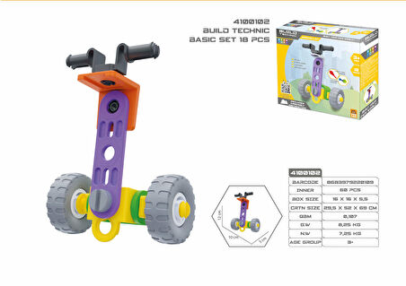 RoyToy Sök Tak Araçlar - Scooter (18 Parça)