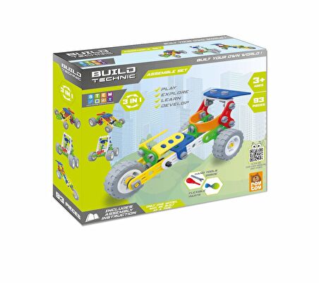 RoyToy Sök Tak Araçlar - 3in1 Set (93 Parça)