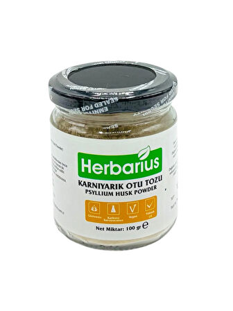 Herbarius Karnıyarık Otu Tozu 100 gr (Psyllium Husk Powder 100 gr)