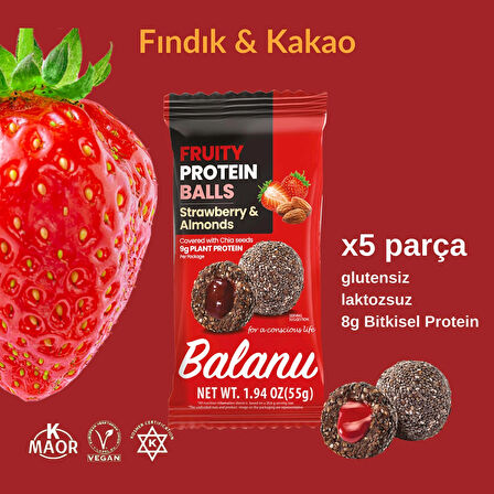 Çilekli Chia Kaplı Protein Topları 55 Gr X 6 Adet 