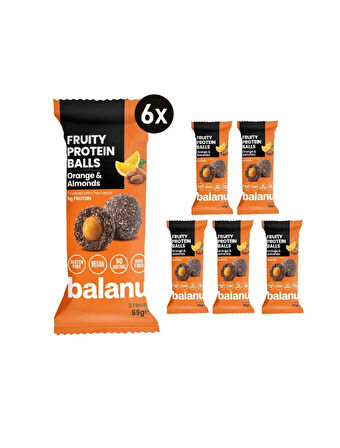 Fruity Meyveli Protein Topları Portakal Dolgulu Ve Bademli 6 Paket X 55g