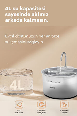 Evcil Hayvan 4 Litre Akıllı Su Kabı