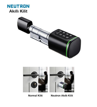 NEUTRON NTL-SC-02FKPB Parmak izi, Anahtarlı, Tuşlu, Kartlı ve Uzaktan Kontrollü Akıllı Kapı Kilidi